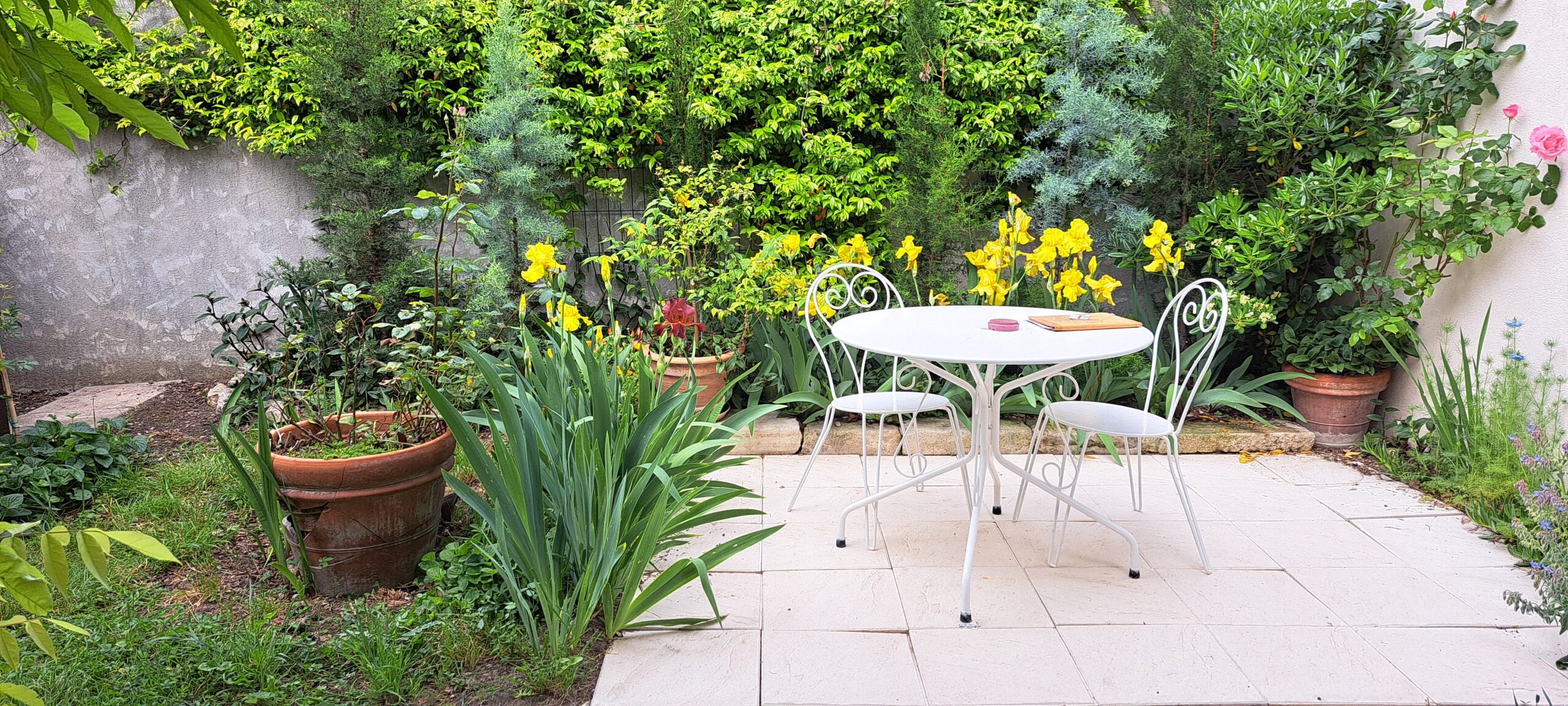 Terrasse privative et close au jardin